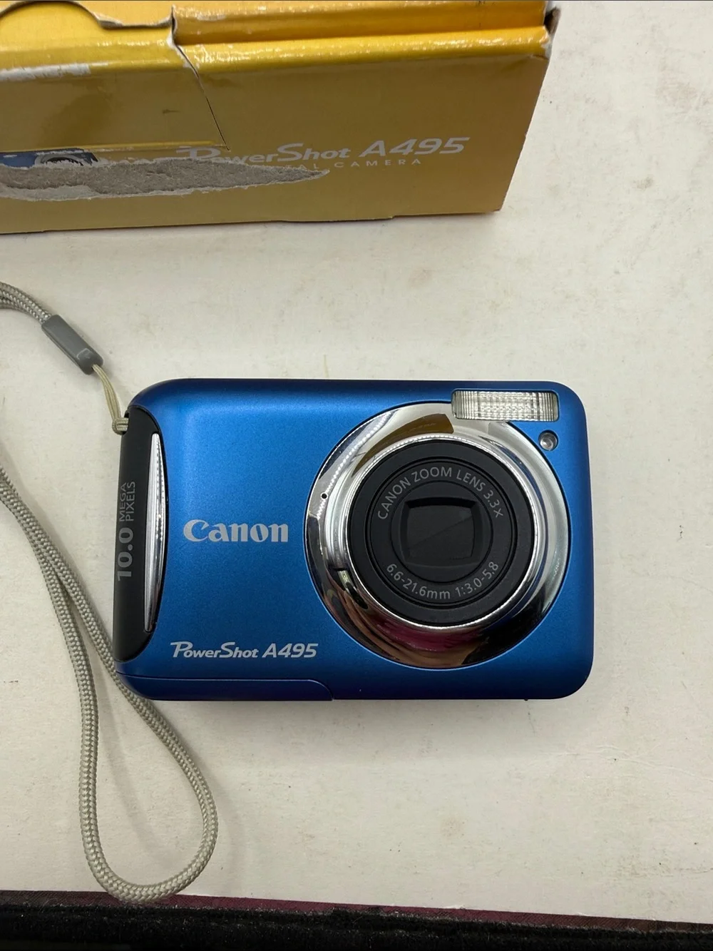 Canon PowerShot A495 Blue Compact Camera 10MP 3.3x Zoom 2.5in 8GB SD WORKING